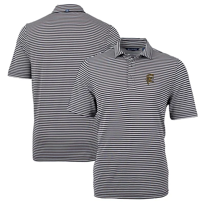Men's Cutter & Buck Grambling Tigers Big Tall Team Logo Virtue Eco Pique Stripe Recycled Polo