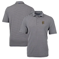Men's Cutter & Buck Grambling Tigers Big Tall Team Logo Virtue Eco Pique Stripe Recycled Polo