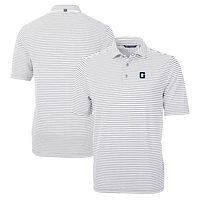 Men's Cutter & Buck Gray Georgetown Hoyas Big Tall Team Logo Virtue Eco Pique Stripe Recycled Polo