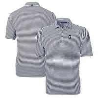Men's Cutter & Buck Navy Georgetown Hoyas Big Tall Team Logo Virtue Eco Pique Stripe Recycled Polo
