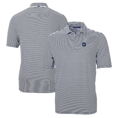 Men's Cutter & Buck Navy Georgetown Hoyas Big Tall Team Logo Virtue Eco Pique Stripe Recycled Polo