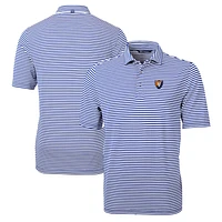 Men's Cutter & Buck Royal Illinois Fighting Illini Big Tall Team Logo Virtue Eco Pique Stripe Recycled Polo