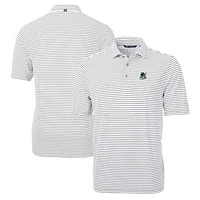 Men's Cutter & Buck Gray Portland State Vikings Big Tall Team Logo Virtue Eco Pique Stripe Recycled Polo