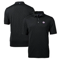 Men's Cutter & Buck Black TCU Horned Frogs Team Big Tall Virtue Eco Pique Tile Print Polo