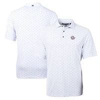 Men's Cutter & Buck White TCU Horned Frogs Team Big Tall Virtue Eco Pique Tile Print Polo