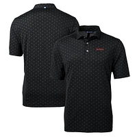 Men's Cutter & Buck Black Texas Tech Red Raiders Team Big Tall Virtue Eco Pique Tile Print Polo