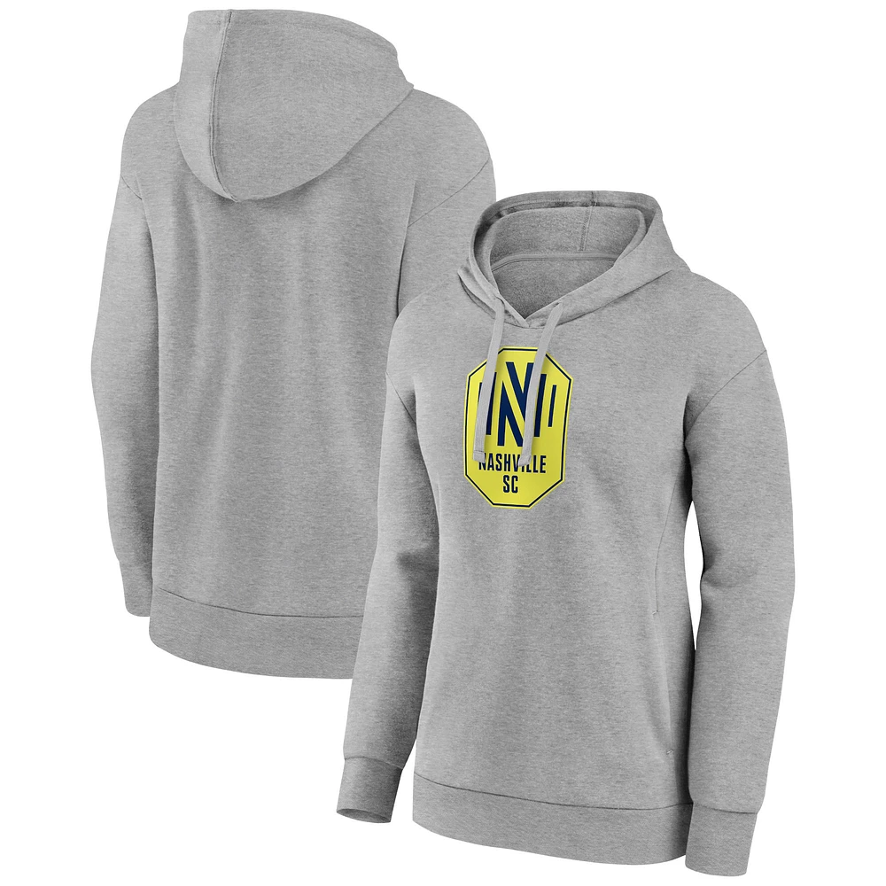 Women's Gray Nashville SC Official Logo Pullover Hoodie