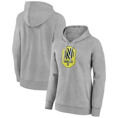 Women's Gray Nashville SC Official Logo Pullover Hoodie
