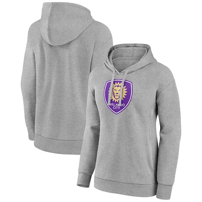 Women's Gray Orlando City SC Official Logo Pullover Hoodie