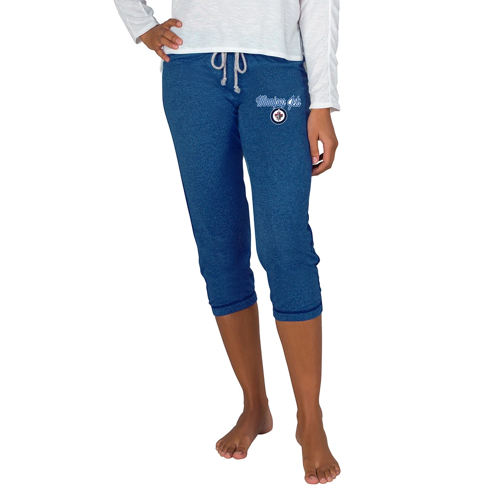 Women's Navy Winnipeg Jets Quest Knit Capri Pants