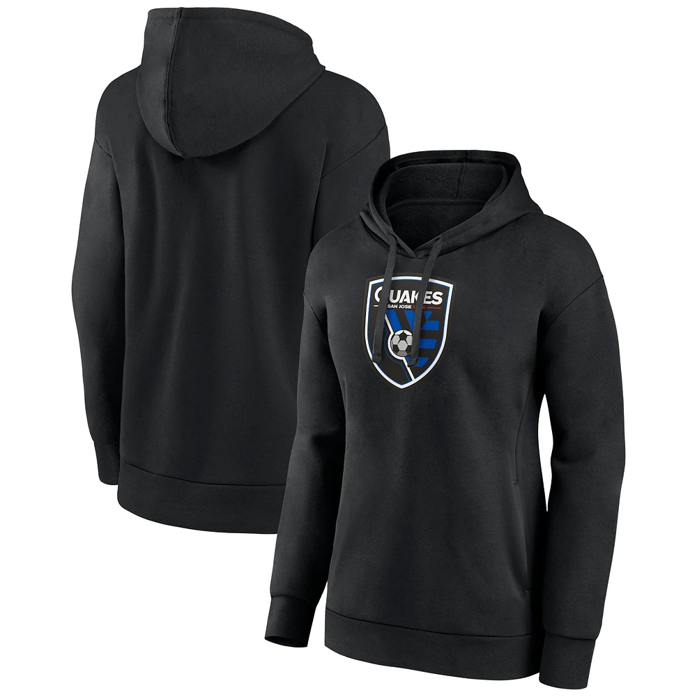 Women's Black San Jose Earthquakes Official Logo Pullover Hoodie