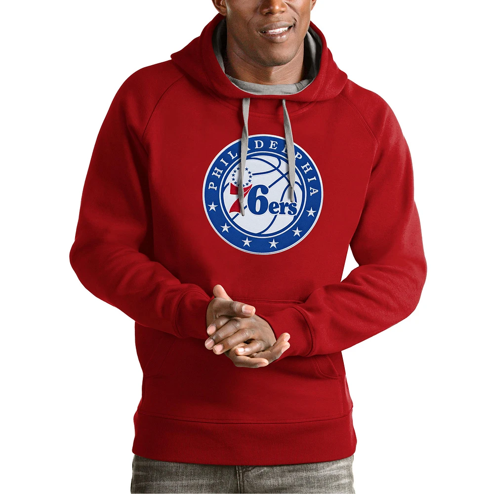 Men's Antigua Philadelphia 76ers Team Logo Victory Pullover Hoodie
