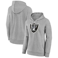 Women's Gray Las Vegas Raiders Primary Logo Pullover Hoodie