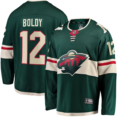 Men's Fanatics Matthew Boldy Green Minnesota Wild Home Breakaway Player Jersey