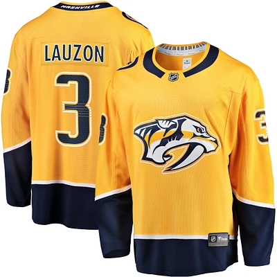 Men's Fanatics Jeremy Lauzon Gold Nashville Predators Home Breakaway Player Jersey