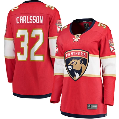 Women's Fanatics Lucas Carlsson Red Florida Panthers Home Breakaway Player Jersey