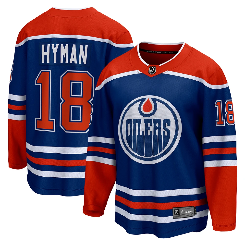 Men's Fanatics Zach Hyman Royal Edmonton Oilers Home Breakaway Player Jersey