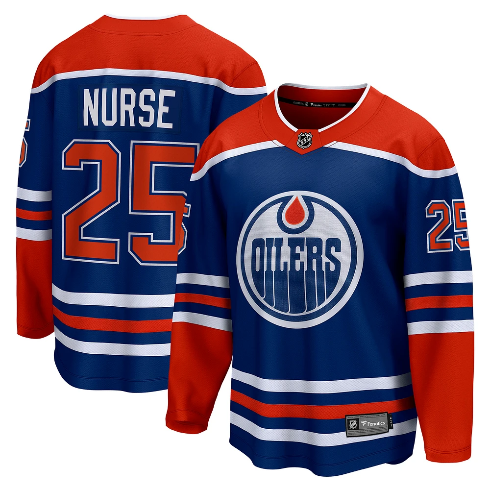 Men's Fanatics Darnell Nurse Royal Edmonton Oilers Home Breakaway Player Jersey