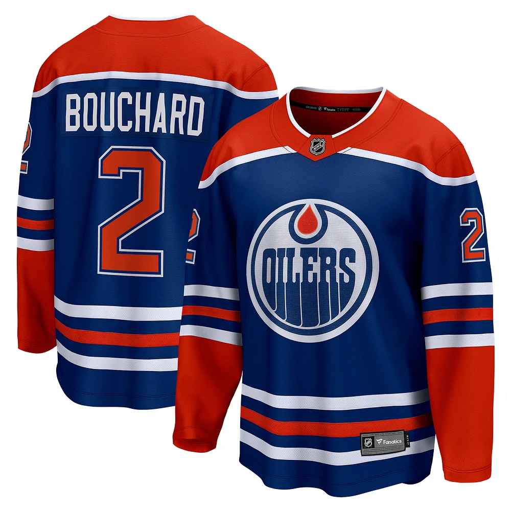 Men's Fanatics Evan Bouchard Royal Edmonton Oilers Home Breakaway Player Jersey