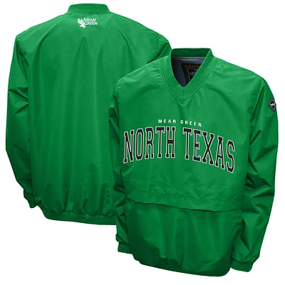 Men's Franchise Club Kelly Green North Texas Mean Members Windshell V-Neck Pullover Jacket