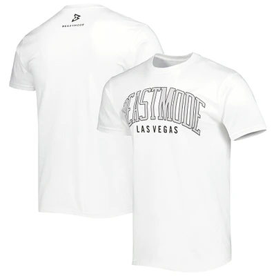 Men's White Beast Mode Logo Collegiate T-Shirt