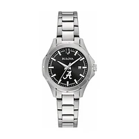 Women's Bulova Black Alabama Crimson Tide Stainless Steel Sport Classic Watch