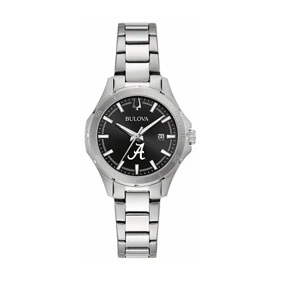 Women's Bulova Black Alabama Crimson Tide Stainless Steel Sport Classic Watch