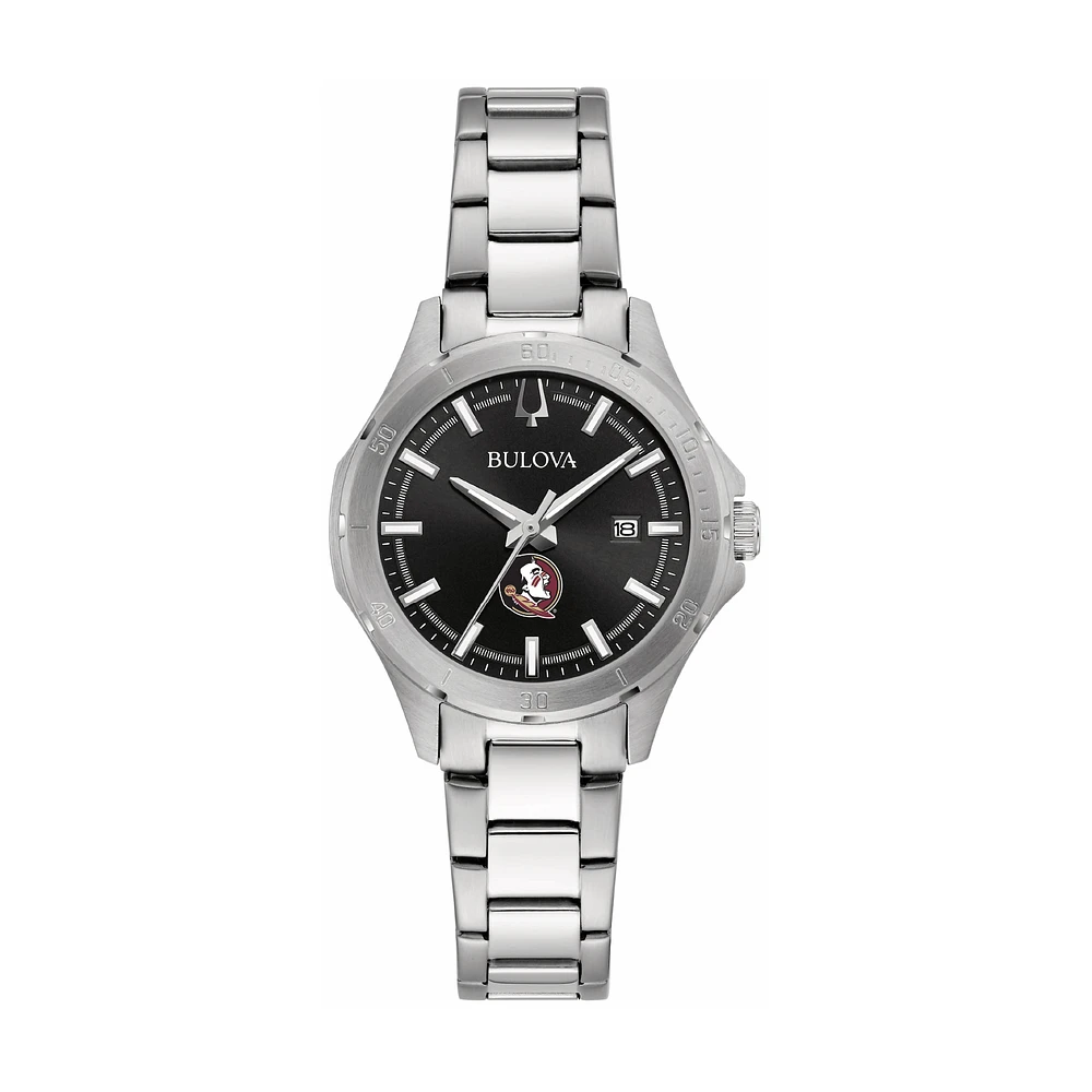 Women's Bulova Black Florida State Seminoles Stainless Steel Sport Classic Watch