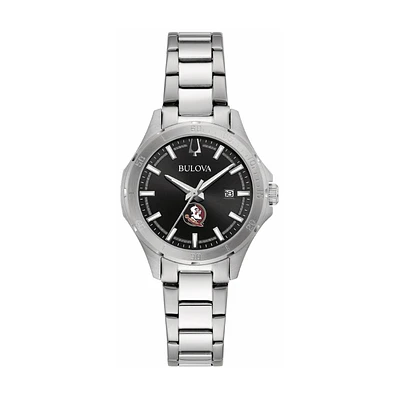Women's Bulova Black Florida State Seminoles Stainless Steel Sport Classic Watch