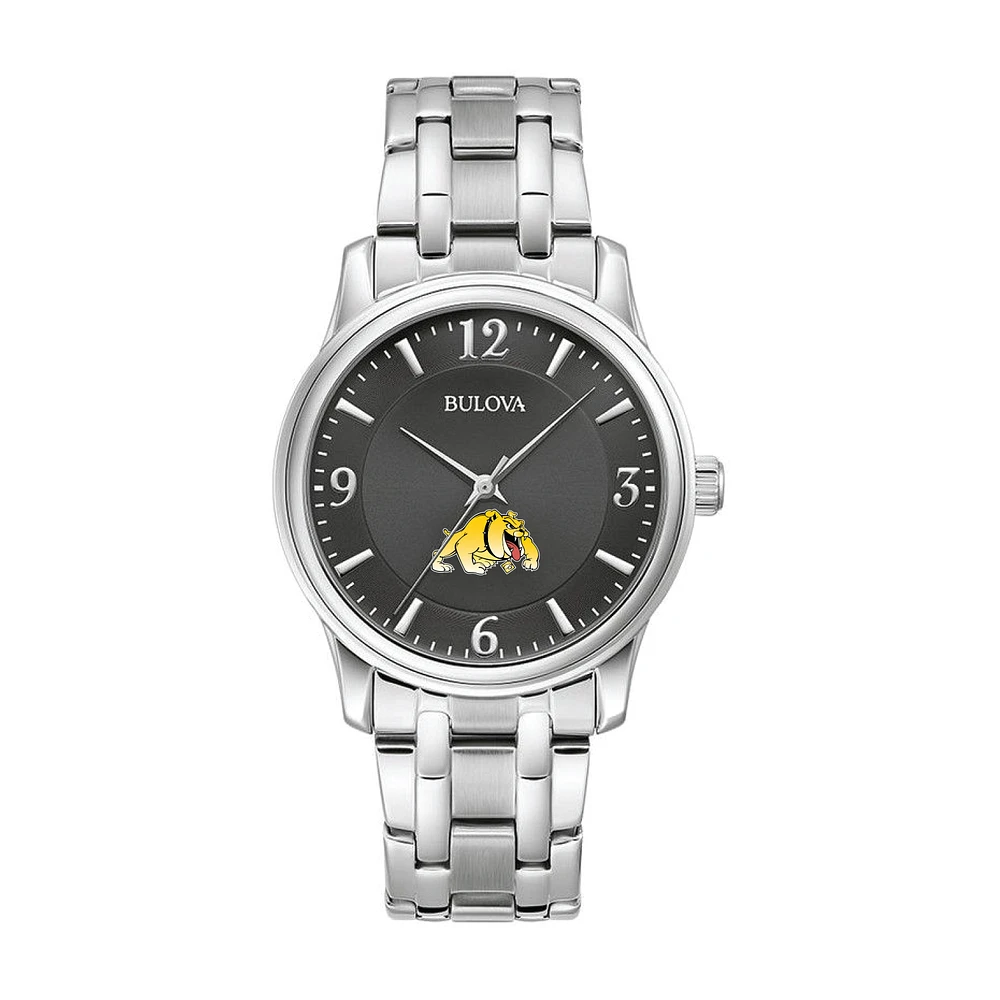 Men's Bulova Black Bowie State Bulldogs Stainless Steel Corporate Collection Watch