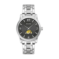 Men's Bulova Black Bowie State Bulldogs Stainless Steel Corporate Collection Watch