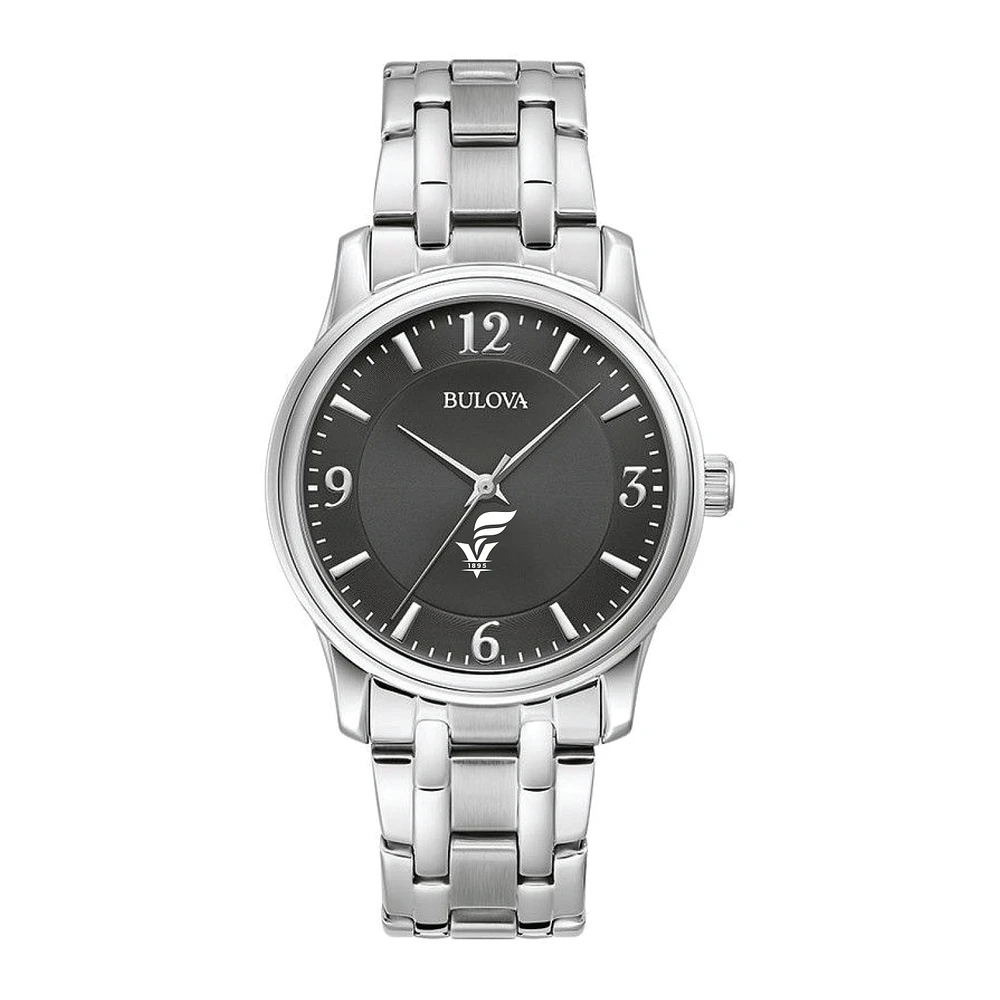 Men's Bulova Black Fort Valley State Wildcats Stainless Steel Corporate Collection Watch