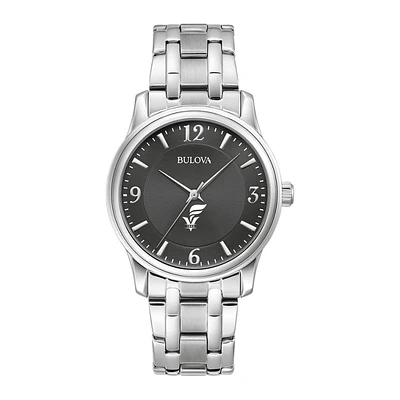 Men's Bulova Black Fort Valley State Wildcats Stainless Steel Corporate Collection Watch