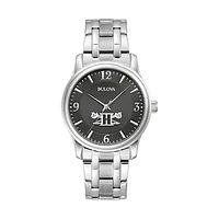 Men's Bulova Black Hampton Pirates Stainless Steel Corporate Collection Watch