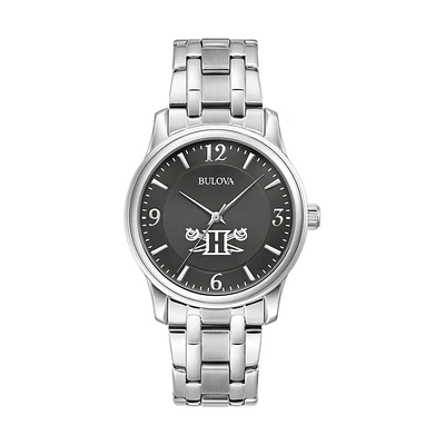 Men's Bulova Black Hampton Pirates Stainless Steel Corporate Collection Watch