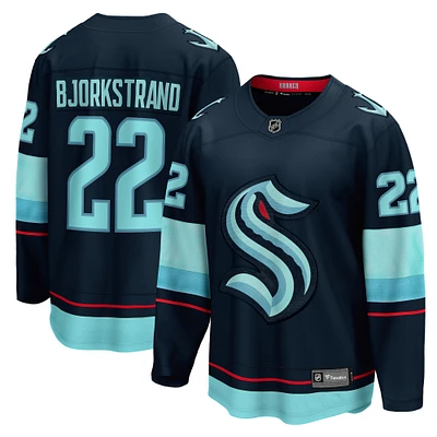 Men's Fanatics Oliver Bjorkstrand Deep Sea Blue Seattle Kraken Home Breakaway Player Jersey