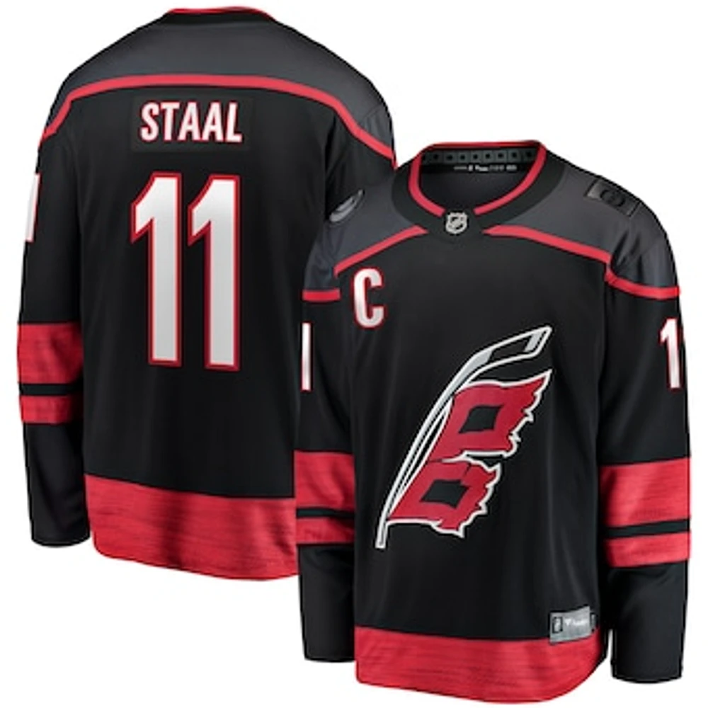 Men's Fanatics Jordan Staal Black Carolina Hurricanes Home Captain Patch Breakaway Player Jersey