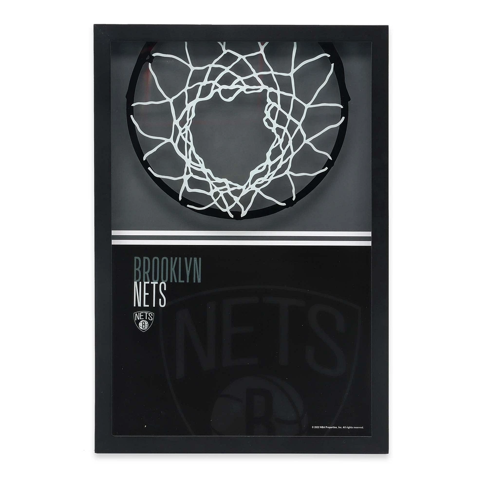 Brooklyn Nets 12'' x 17'' Glass Framed Sign