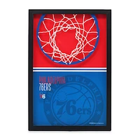 Philadelphia 76ers 12'' x 17'' Glass Framed Sign