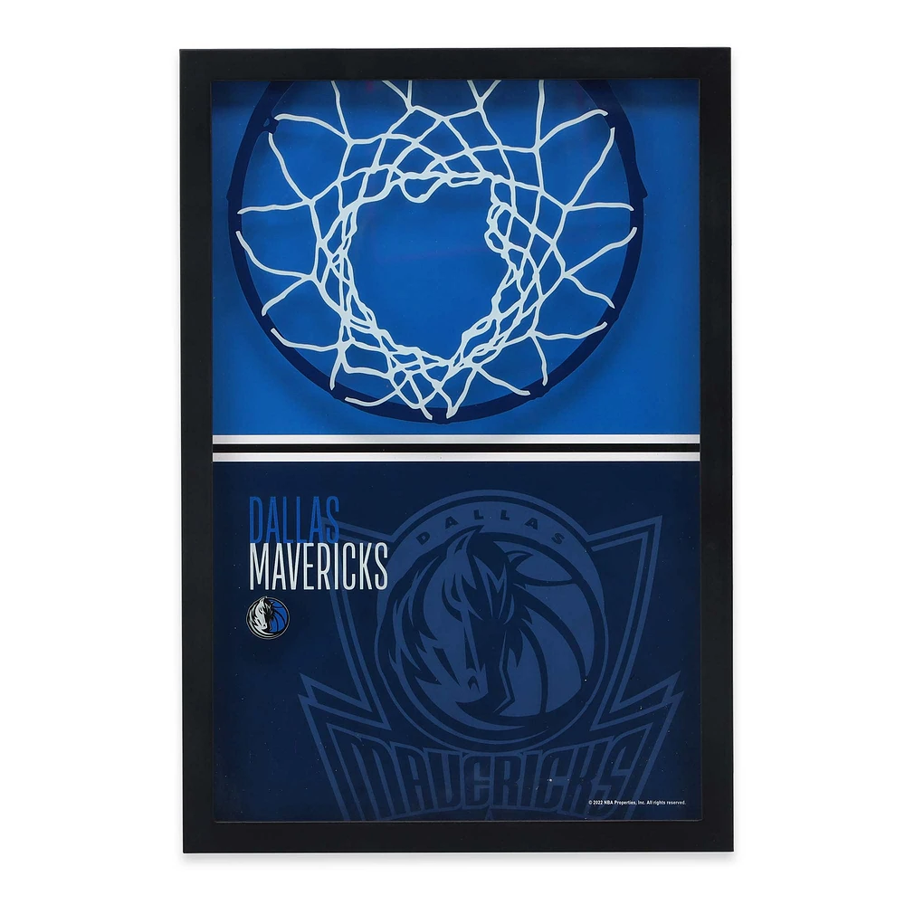 Dallas Mavericks 12'' x 17'' Glass Framed Sign