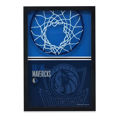 Dallas Mavericks 12'' x 17'' Glass Framed Sign