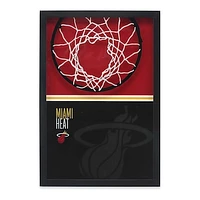 Miami Heat 12'' x 17'' Glass Framed Sign