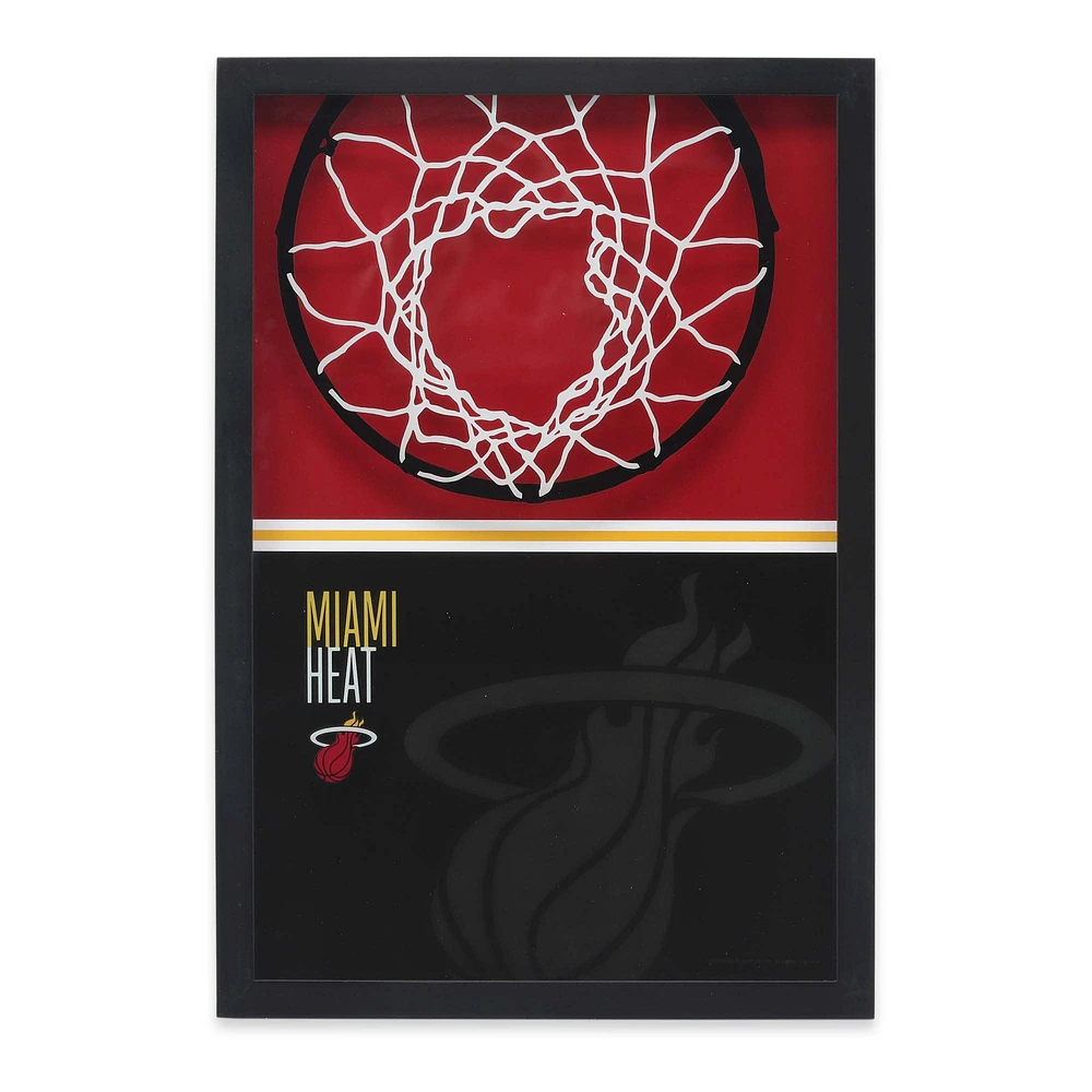 Miami Heat 12'' x 17'' Glass Framed Sign