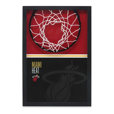 Miami Heat 12'' x 17'' Glass Framed Sign