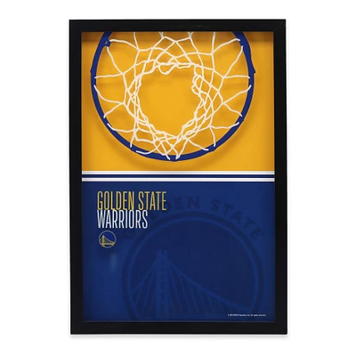 Golden State Warriors 12'' x 17'' Glass Framed Sign