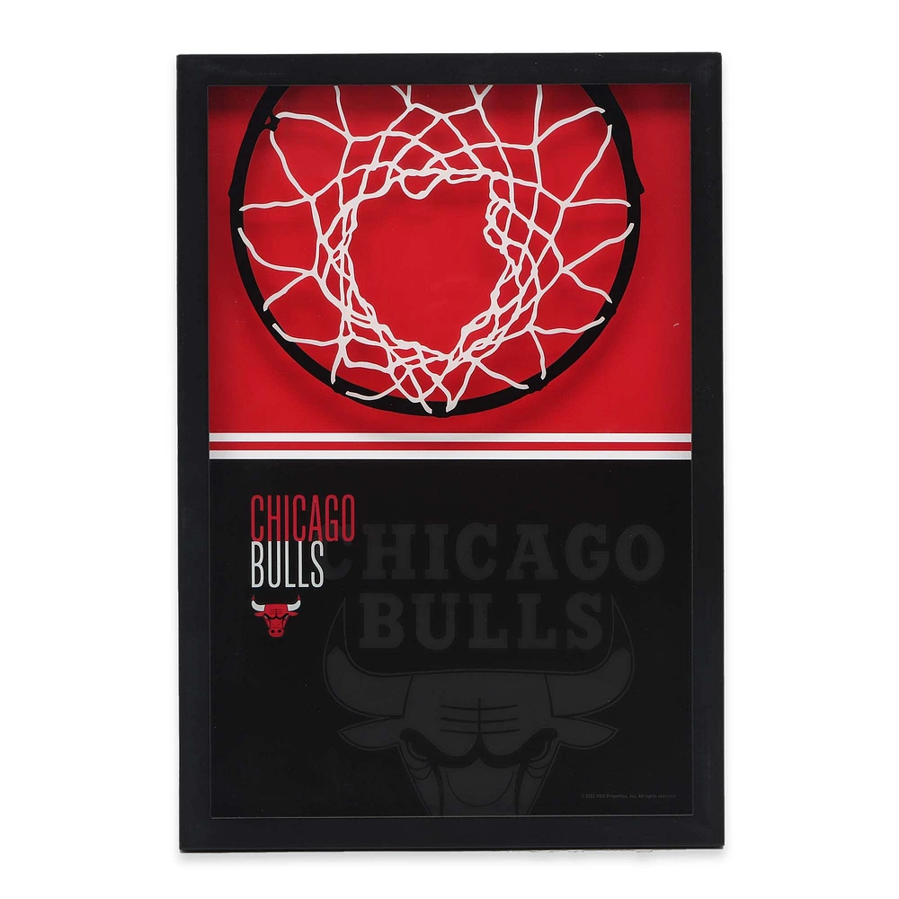 Chicago Bulls 12'' x 17'' Glass Framed Sign