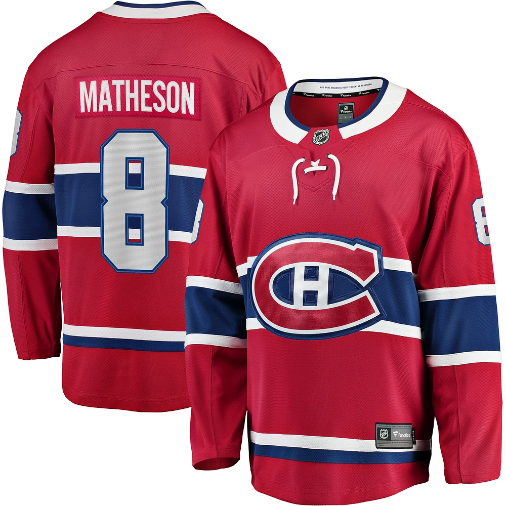 Men's Fanatics Mike Matheson Red Montreal Canadiens Home Breakaway Player - Jersey