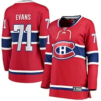 Women's Fanatics Jake Evans Red Montreal Canadiens Home Breakaway Player - Jersey