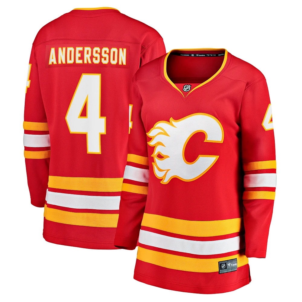 Women's Fanatics Rasmus Andersson Red Calgary Flames Home Breakaway Player - Jersey