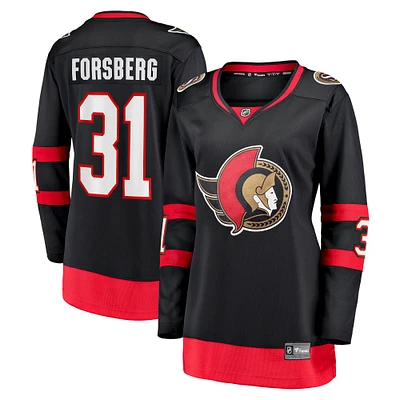 Women's Fanatics Anton Forsberg Black Ottawa Senators Home Breakaway Player - Jersey